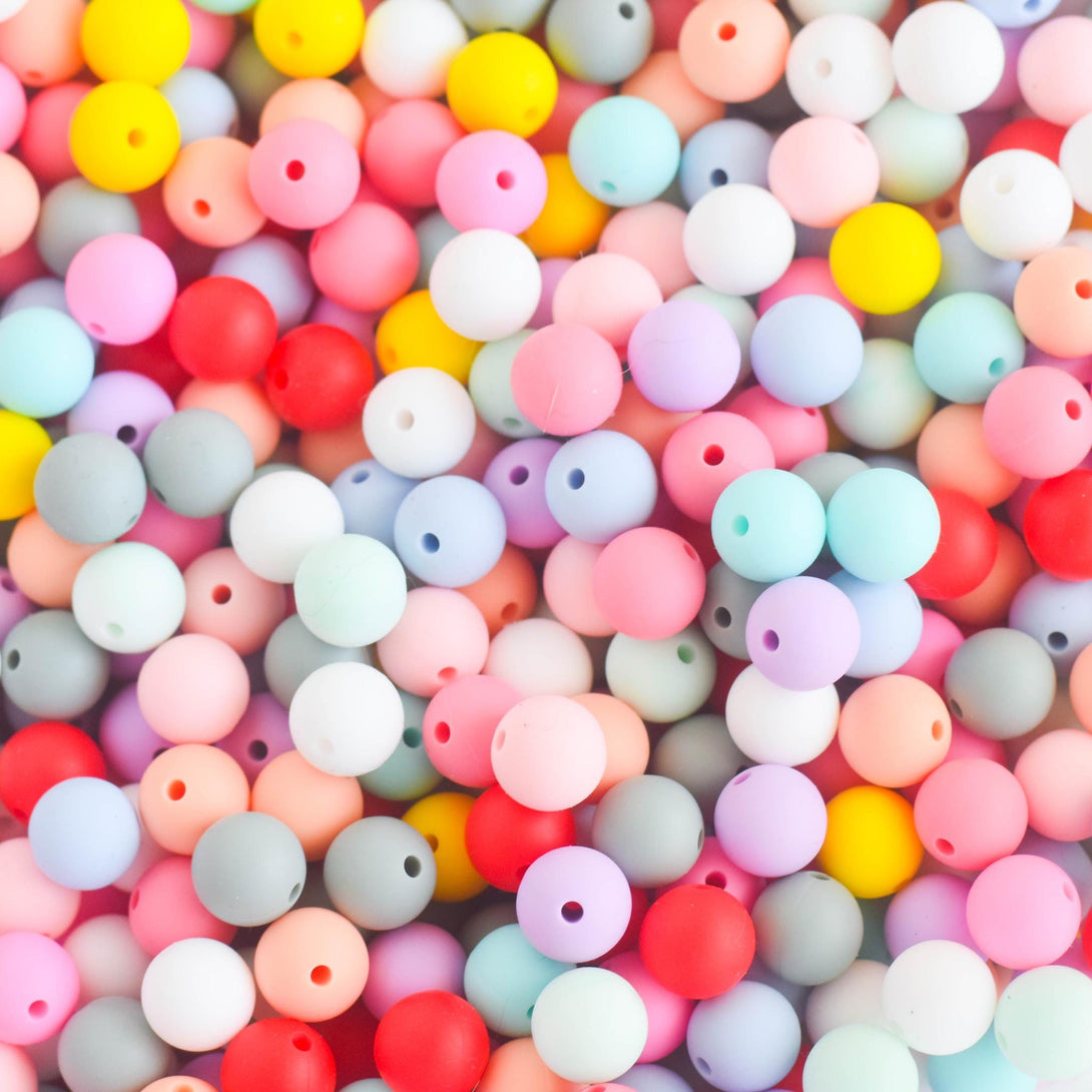 Ball Silicone Stitch Stoppers Grab Bag - Set of 6 - Knitting Needle Point Protectors, Stitch Holders, Needle Stoppers