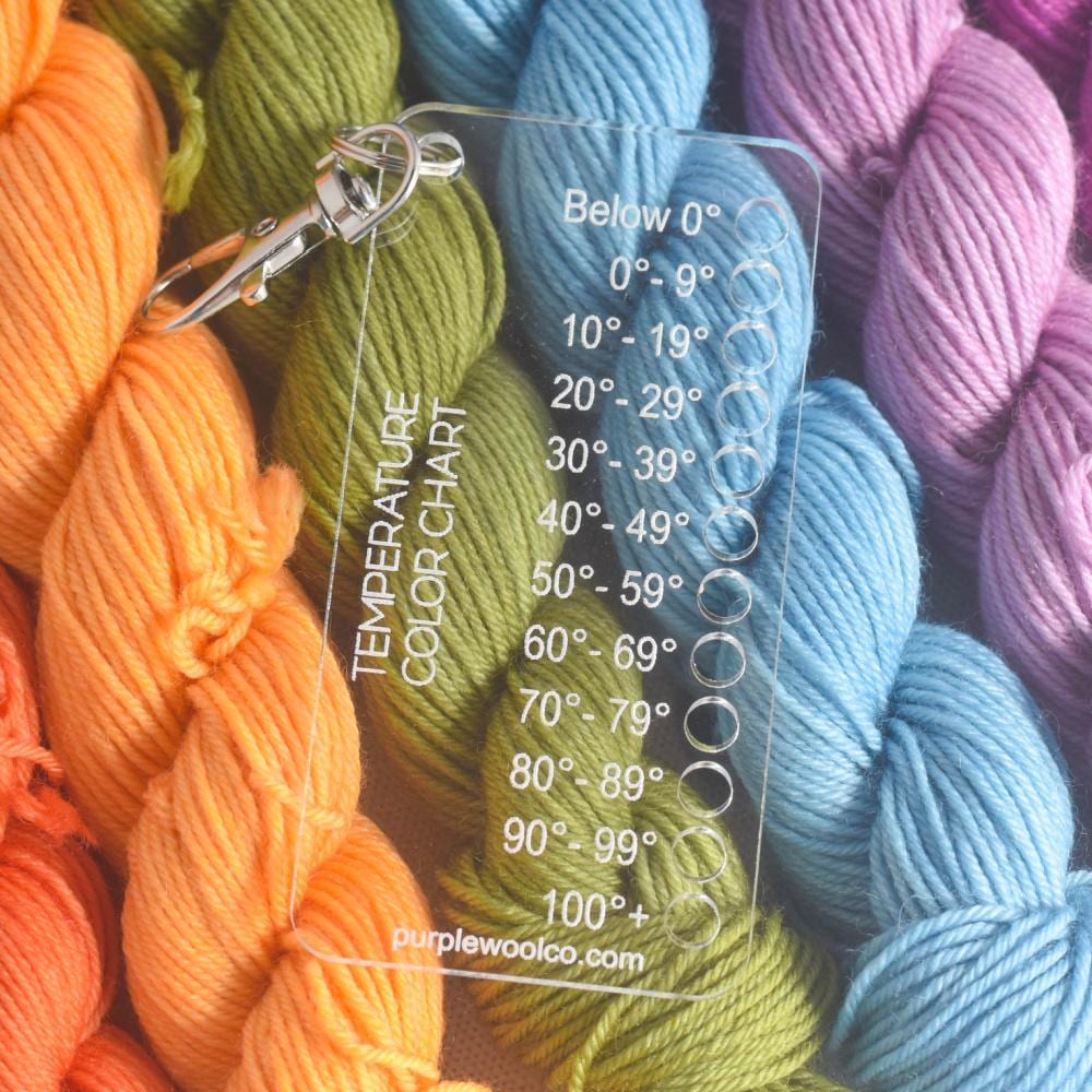Temperature Blanket Color Chart - Keychain Pocket Size - Reusable Wood Card, Crochet Blanket Color Chart, Crochet, Color Card