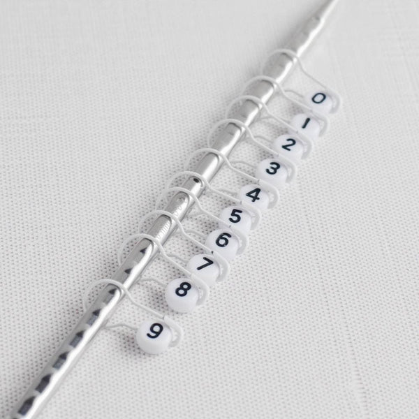 Set of 10 Number Stitch Markers - 0-9 White - Cast On Counting Numbers, Row Counter Markers, Bulb Pin Stitch Markers, Progress Keepers