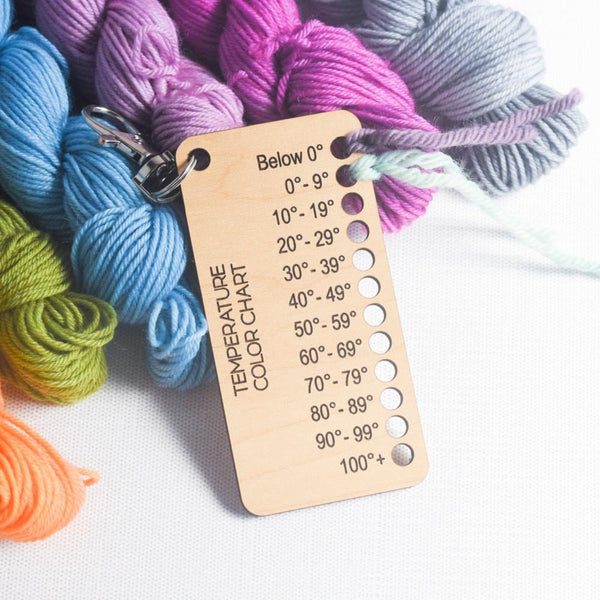 Temperature Blanket Color Chart - Keychain Pocket Size - Reusable Wood Card, Crochet Blanket Color Chart, Crochet, Color Card