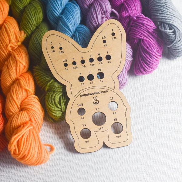Knitting Needle Gauge - Corgi - Wood Needle Gauge, Knitting Tools, Gifts for Knitters, Eco-Friendly Knitting