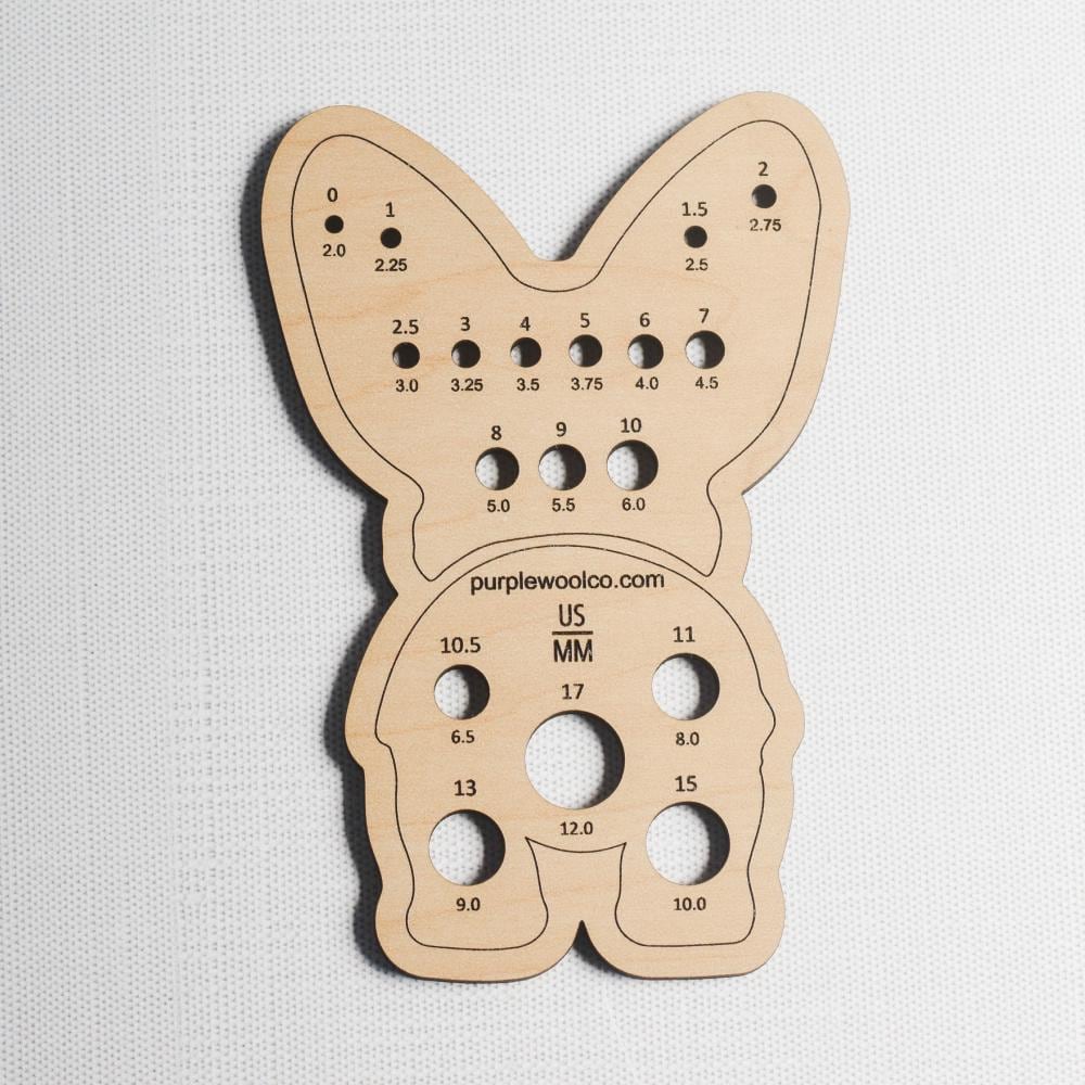 Knitting Needle Gauge - Corgi - Wood Needle Gauge, Knitting Tools, Gifts for Knitters, Eco-Friendly Knitting