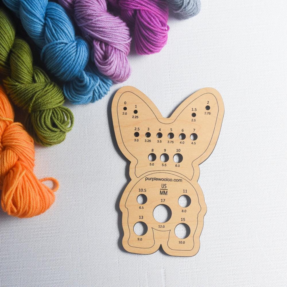 Knitting Needle Gauge - Corgi - Wood Needle Gauge, Knitting Tools, Gifts for Knitters, Eco-Friendly Knitting