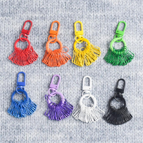 Stitch Marker Holder + 20 Bulb Pin Markers, Progress Keepers for Knitting / Crochet - Locking Stitch Markers