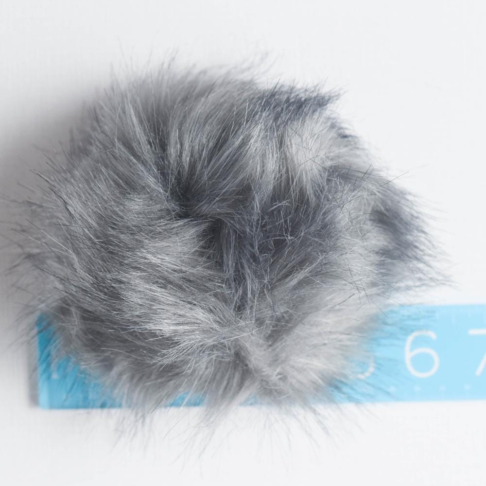 6" Large Faux Fur Pom Poms with Elastic Loop. Pick A Color! 100% Acrylic in 19 colors!