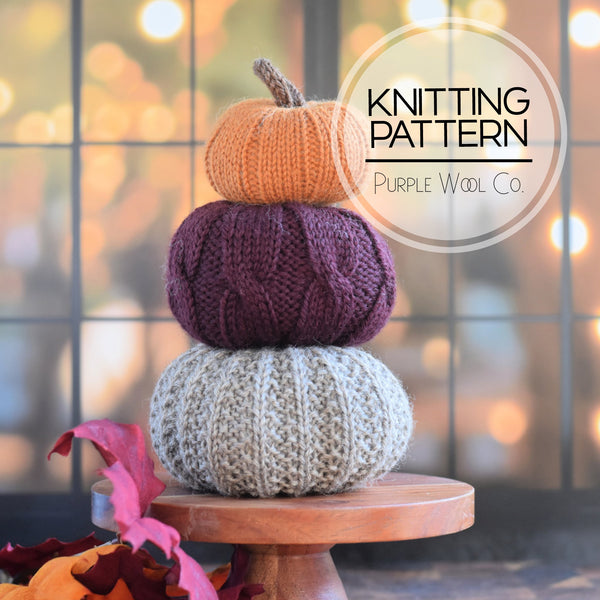 Mini Pumpkin Bundle - PDF Knitting Patterns - Includes 3 Patterns