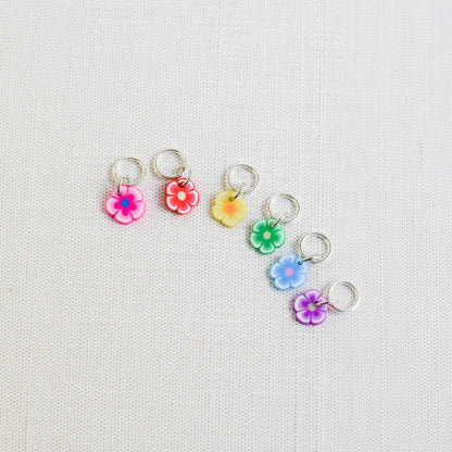 Set of 6 Rainbow Flower Stitch Markers