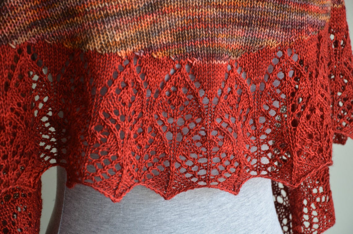CATCHING FIRE Shawl - PDF Knitting Pattern