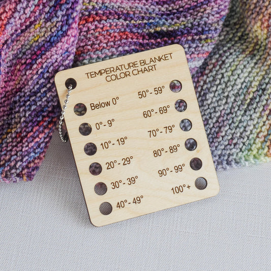 Temperature Blanket Color Chart - Pocket Size - Reusable Wood Card, Crochet Blanket Color Chart, Crochet, Knitting Accessories, Color Card