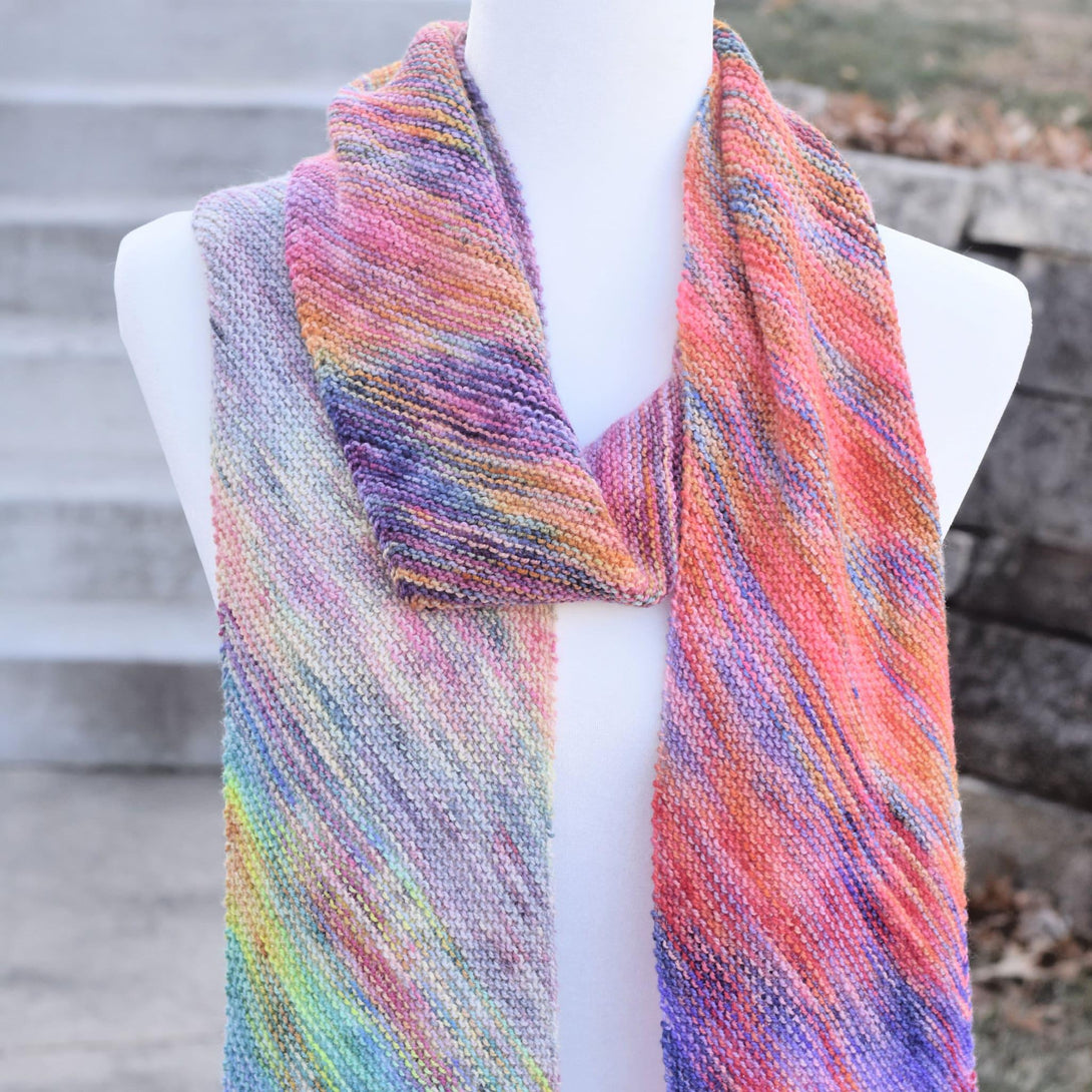 FIRESIDE FADE Scarf Knitting Pattern | PDF Scarf Knitting Pattern | Fingering weight yarn | Hand Knit Pattern | Knitting Pattern