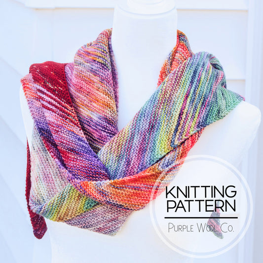 FIRESIDE FADE Scarf Knitting Pattern | PDF Scarf Knitting Pattern | Fingering weight yarn | Hand Knit Pattern | Knitting Pattern