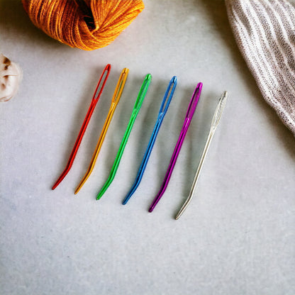 Bent Tip Darning Needles - Set of 2 - Aluminum Bent Needle, Darning Needles for Knitting and Crochet, Tapestry Needle